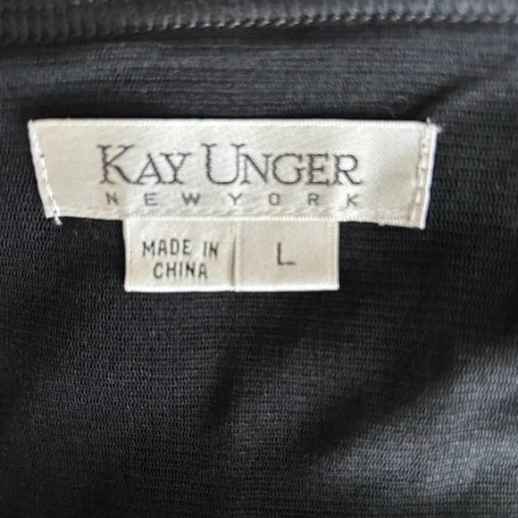 KAY Unger Green/Black Animal Print Ruched Dress - size Large - Picture 8 of 9